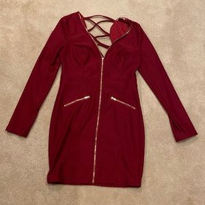 A’gaci red zip up dress